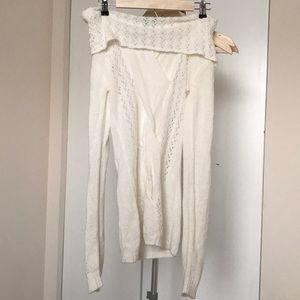 Arden B knit wool off shoulder sweater medium